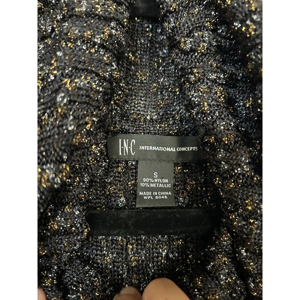 Inc Cowl Neck Glittery Cable Knit Top - Picture 4 of 4